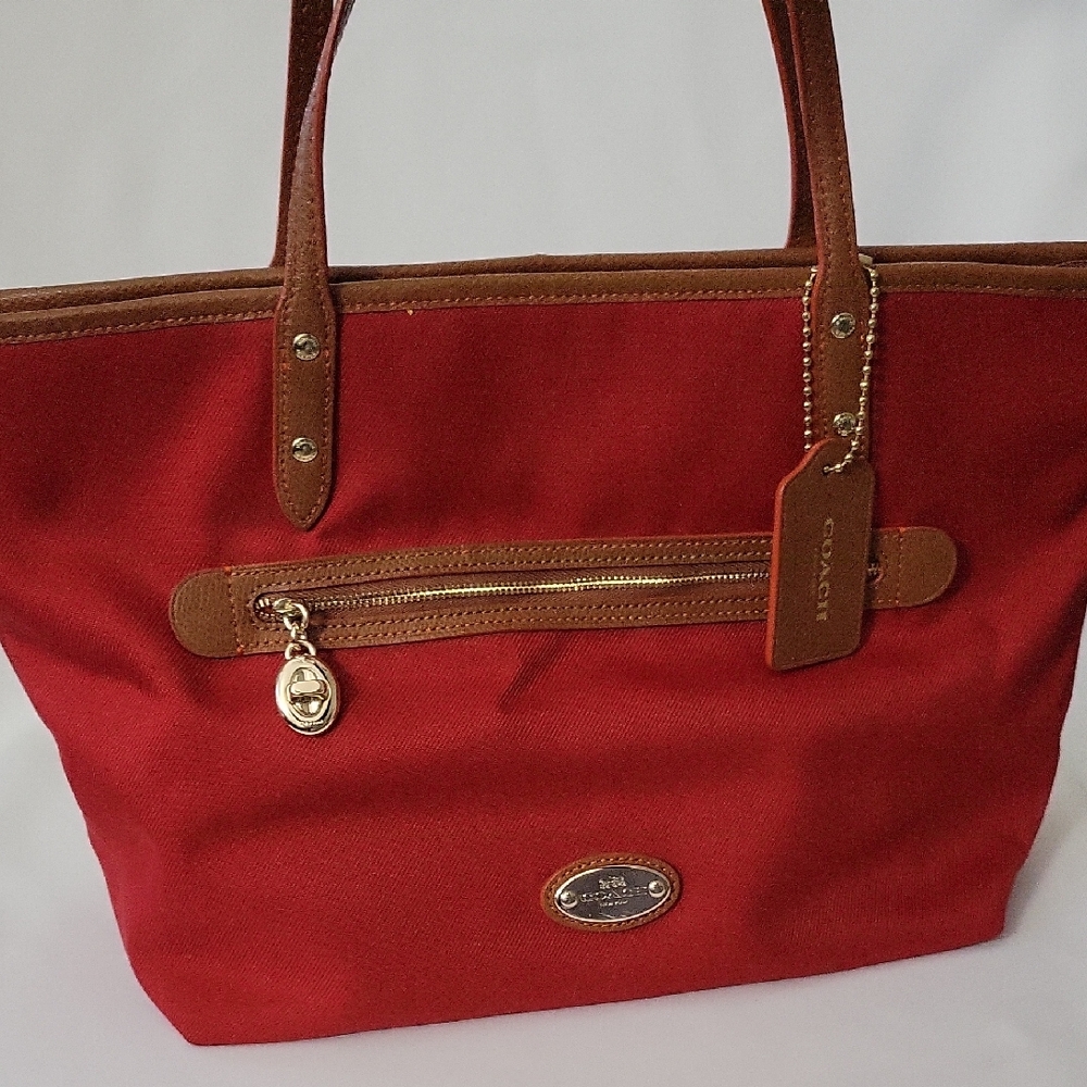 Coach Red Tote Bag